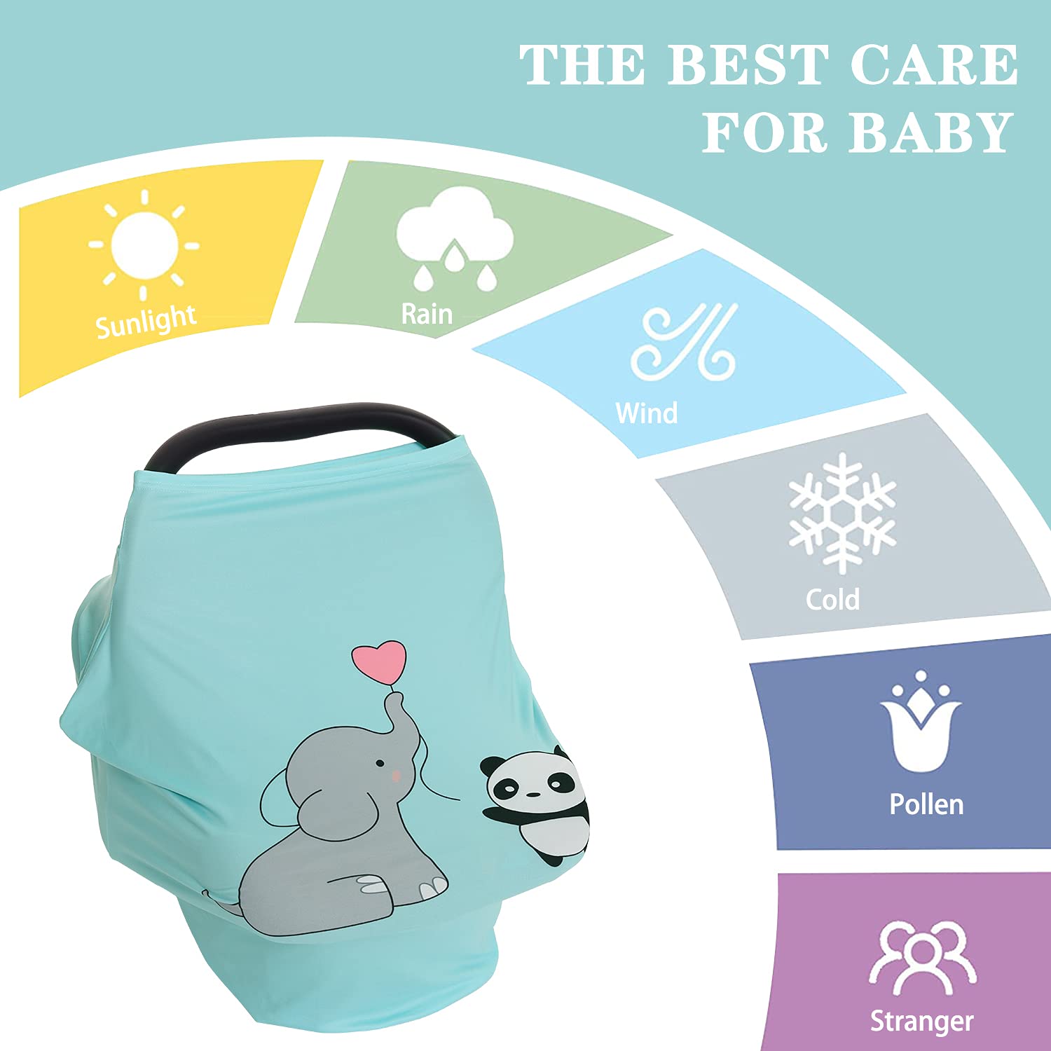 PPOGOO Nursing Cover for Breastfeeding Super Soft Multi Use for Baby Car Seat Covers Canopy Shopping Cart Cover Scarf Light Blanket Stroller Cover - Image 6